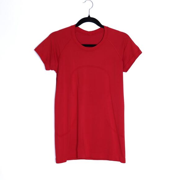 LULULEMON Swiftly Tech Short Sleeve Crew Dark Red Running Active Women's 8 - Picture 1 of 7